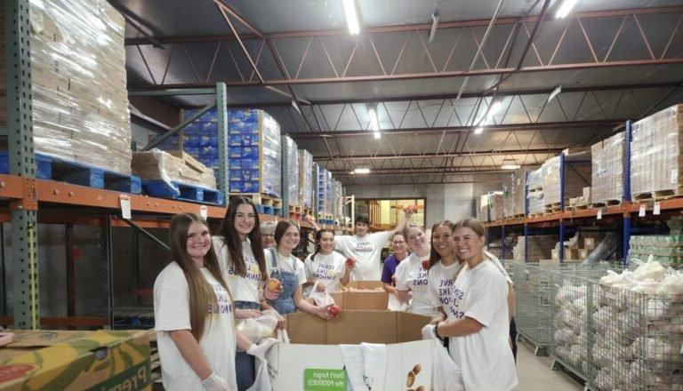 HSU students and staff volunteered at the local food bank.